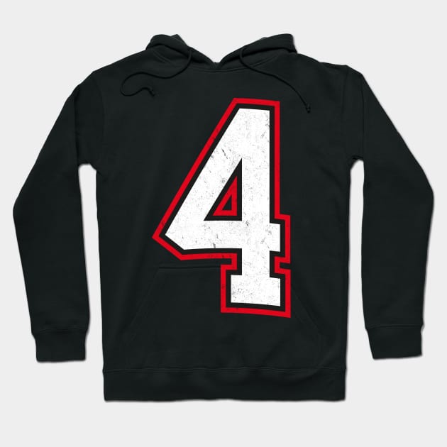 Number Four 4 Hoodie by cowyark rubbark